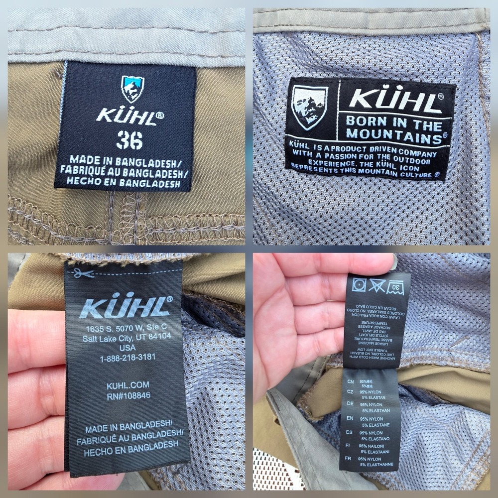 KUHL Hiking Shorts Size 36 Brown Silencr Kargo Cargo Gorpcore Outdoors Stretch - Picture 12 of 12